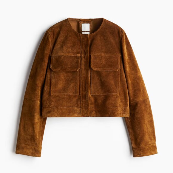 NWT! H&M Genuine Suede Leather Jacket - Picture 1 of 6